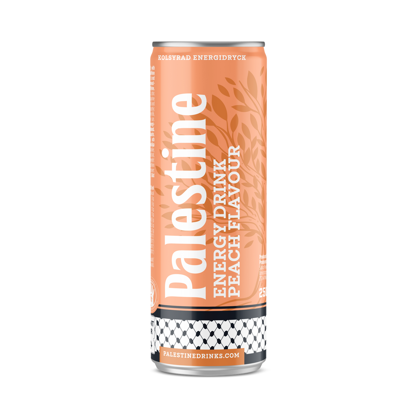 Lata de Palestine Energy Peach – dulzura con energía y solidaridad