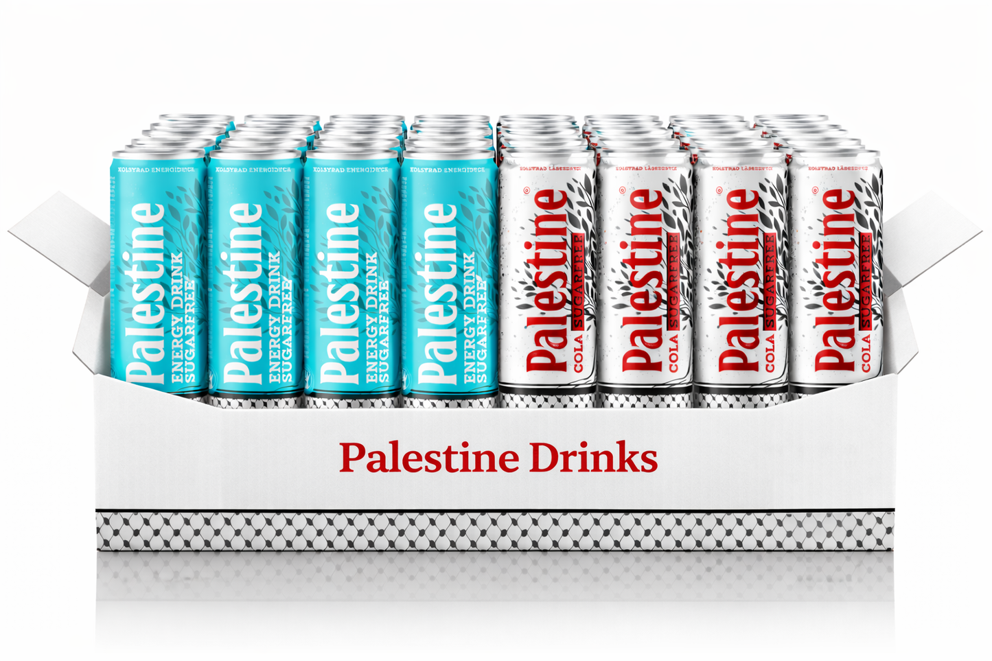 xPalestine Drinks Sugar Free – 12x Cola Zero + 12x Energy Zero