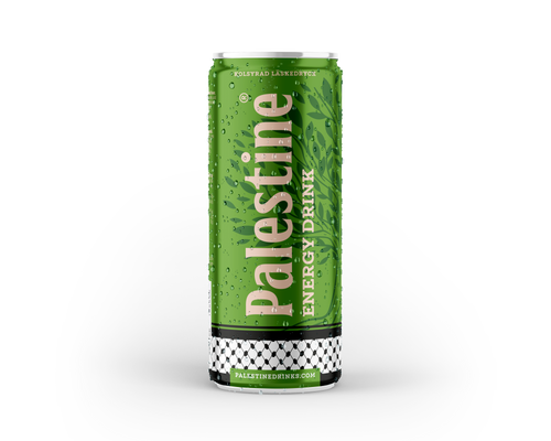 Lata de bebida solidaria Palestine Energy – impulso para ti y esperanza para Palestina