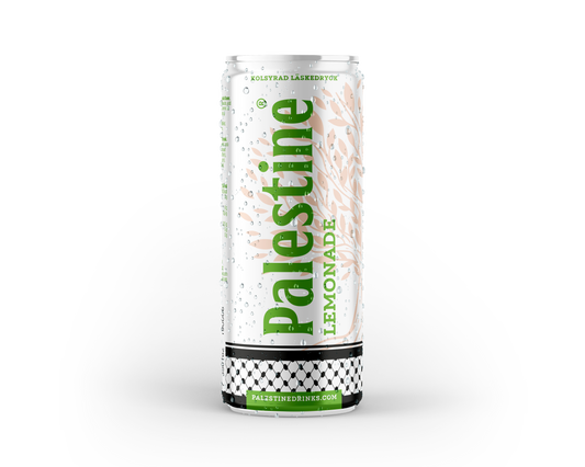 Lata de Palestine Lemonade – frescura con conciencia y apoyo a Palestina