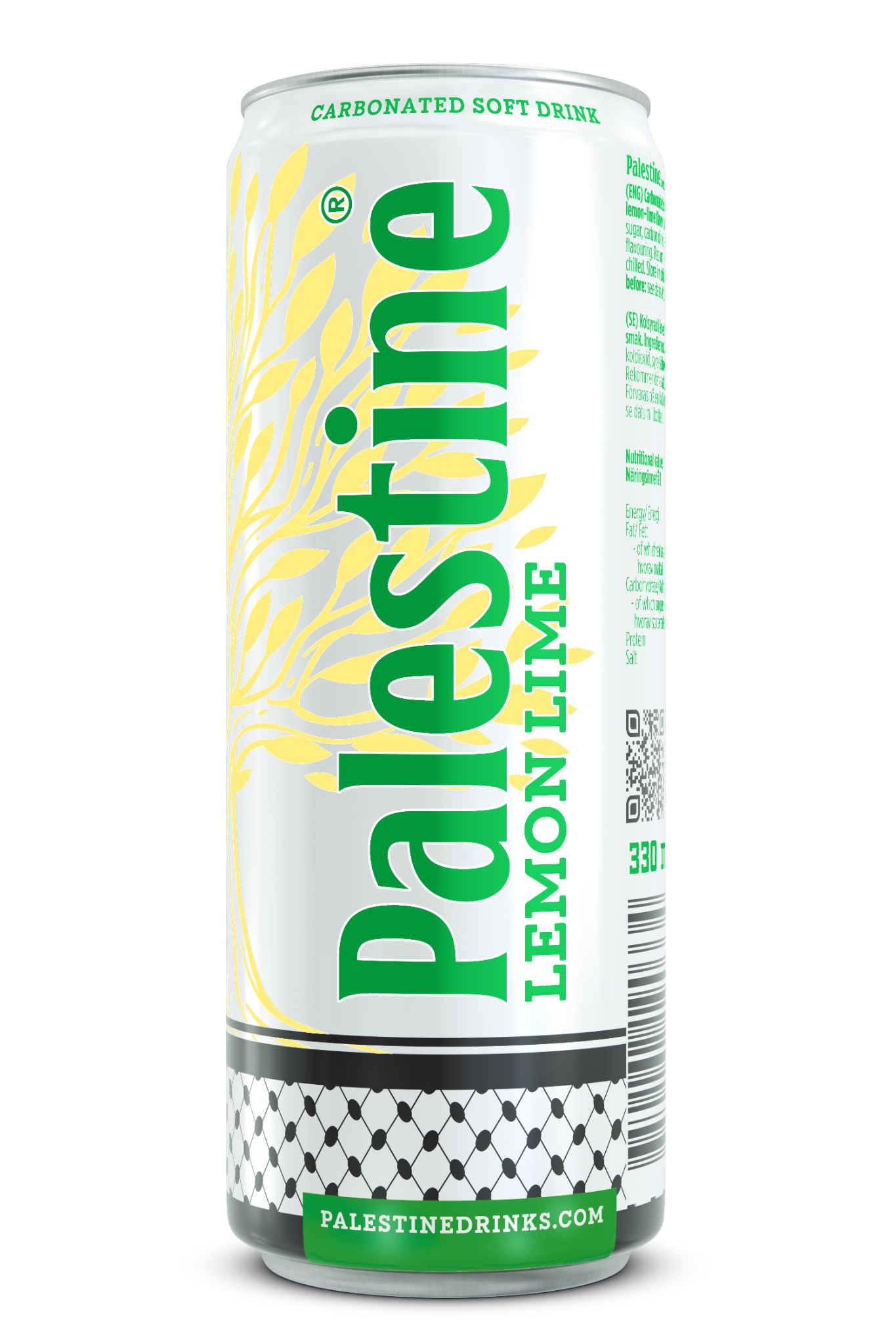 Caja de 24 latas de Palestine Lemon Lime - refresco de limón y lima Palestine Drinks